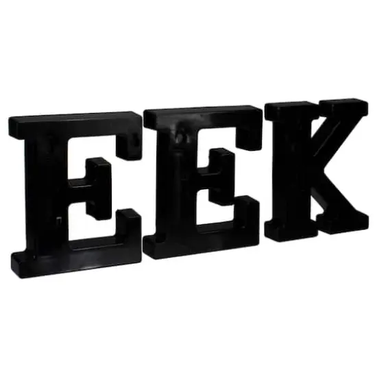 6.5" Lighted Black & Purple EEK Halloween Marquee Sign {6}