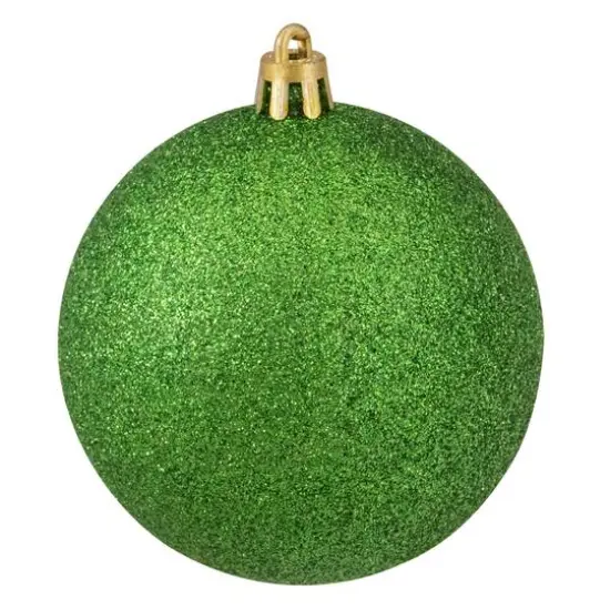 32ct. 3.5" Christmas Green Shatterproof 4-Finish Christmas Ball Ornaments {7}