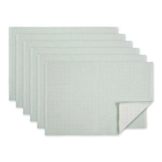 DII&reg; Misty Blue Dobby Dots Rib Placemat (Set of 6) {1}