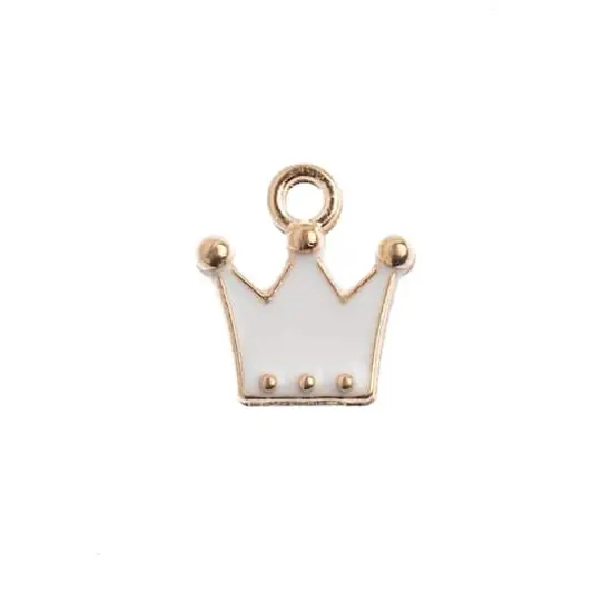 John Bead Sweet & Petite Crown Charms, 10ct. White {1}