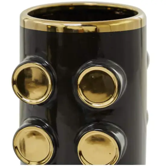 Black Ceramic Contemporary Vase, Set of 2 {4}