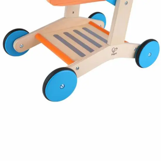 Hape Orange & Blue Wooden Shopping Cart {7}