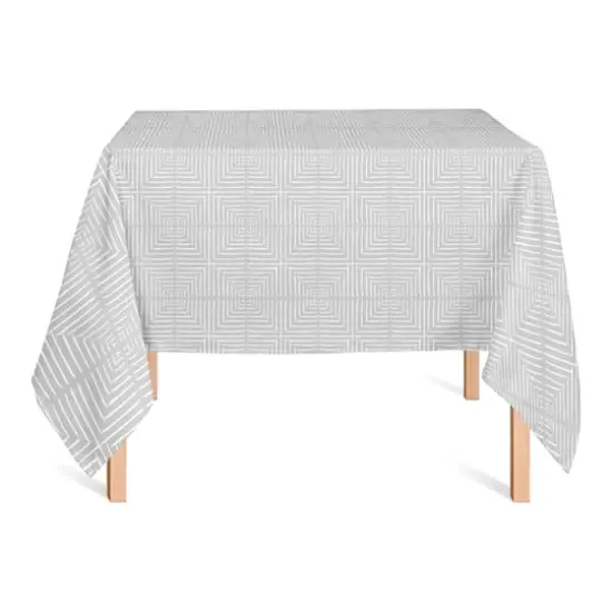 58" Gray Geometric Diamonds Tablecloth {3}