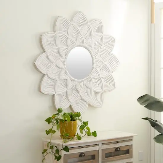 48" White Vintage Wall Mirror {8}