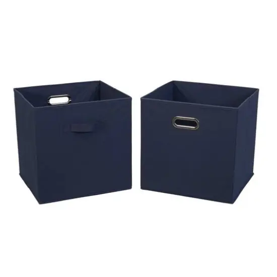 2 Pack Household Essentials 13" Fabric Storage Bins Navy {6}