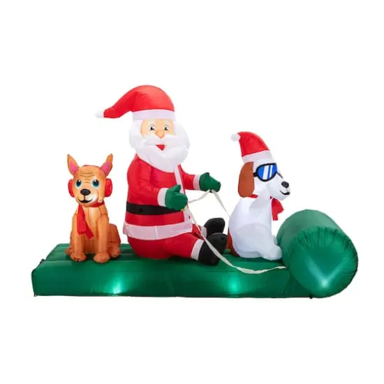 Mr. Christmas 8ft. Santa's Dog Sled Outdoor Lit Inflatable {1}