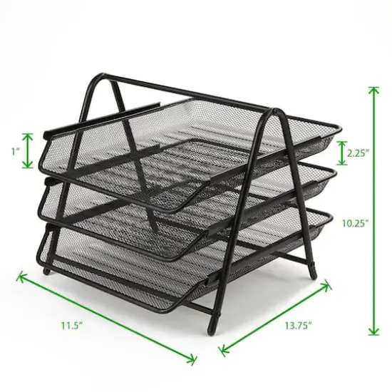 Mind Reader Desk Organizer with 4 Sliding Trays Black {5}