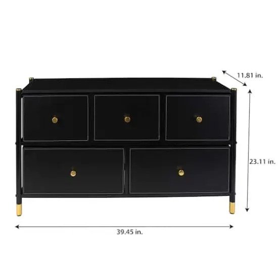 Simplify 5 Drawer Luxury Dresser Black {5}