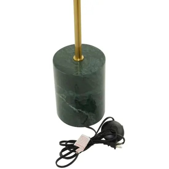 Black Metal Umbrella Style Floor Lamp with Marble Base 14" x 14" x 62" {4}