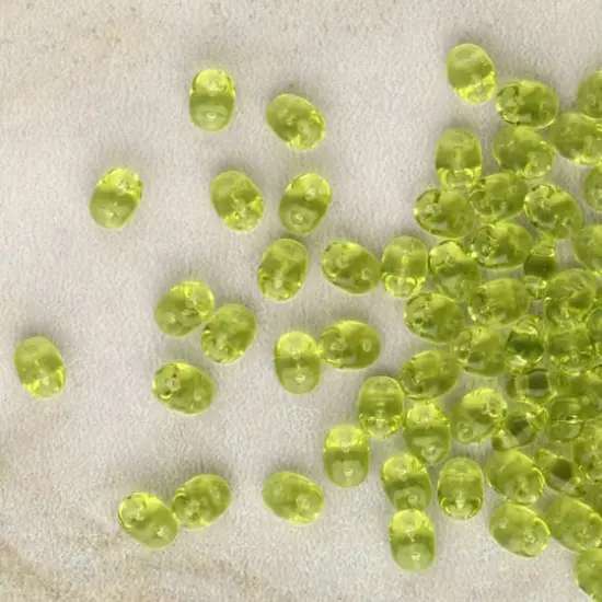 Superduo Two-Hole Czech Glass Beads Olivine Solid {3}