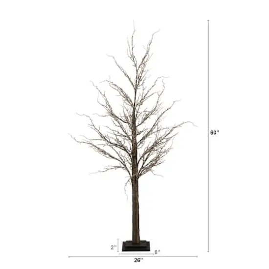 5ft. Pre-Lit Artificial Christmas Twig Tree, Warm White LED Lights {3}