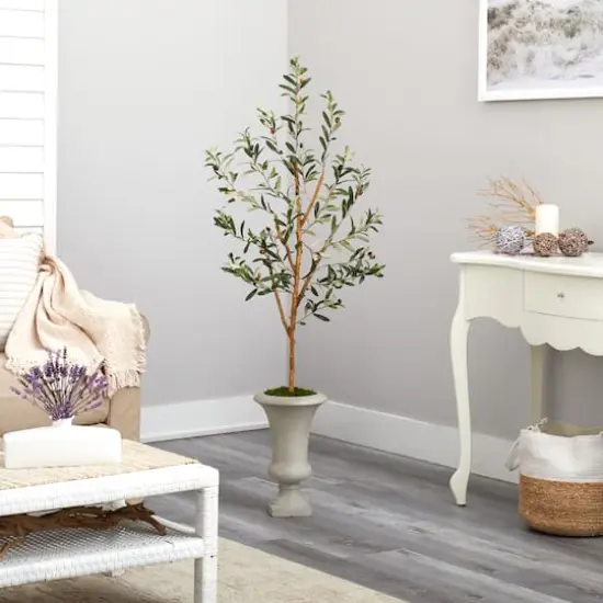 5ft. Olive Artificial Tree in Sand Colored Urn {5}