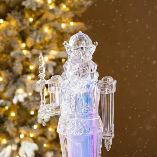 Glitzhome&reg; 18" Acrylic Lighted Tabletop Nutcracker Figurine {4}