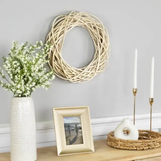 15" Unlit Natural Weeping Willow Spring Twig Wreath {3}