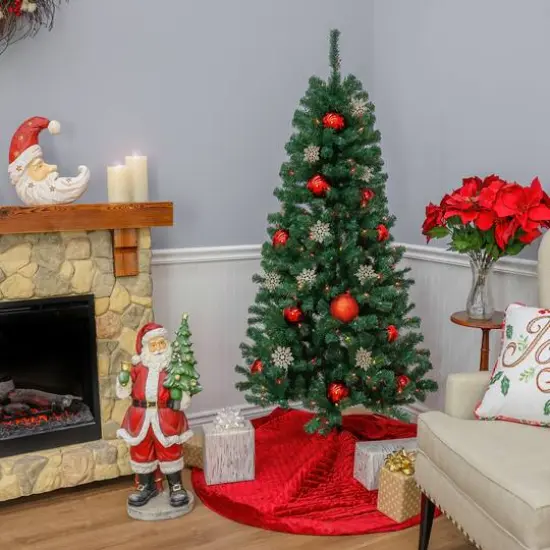 6ft. Pre-Lit Acacia Artificial Christmas Tree, Multicolor Lights {6}