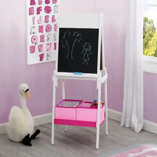 My Size White Double Sided Storage Easel  {5}