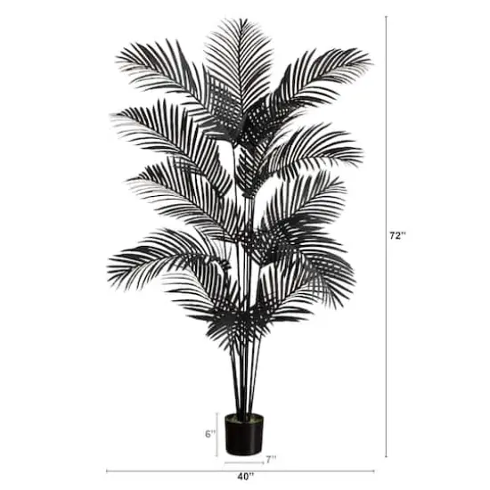 6ft. Artificial Halloween Black Paradise Palm Tree {3}