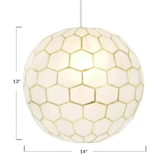 Hello Honey&reg; Capiz Honeycomb Globe Pendant Light {6}