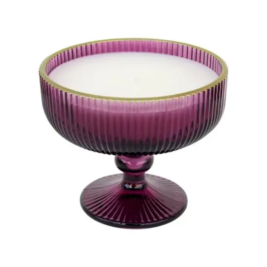 7oz. Harvest Pomegranate Scented Vintage Glass Candle Dark Purple {3}