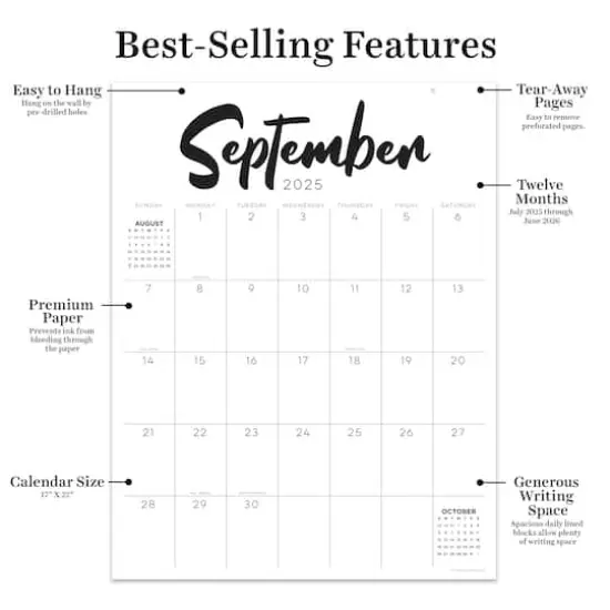 July 2025 - June 2026 Large Art Poster Wall Calendar {4}