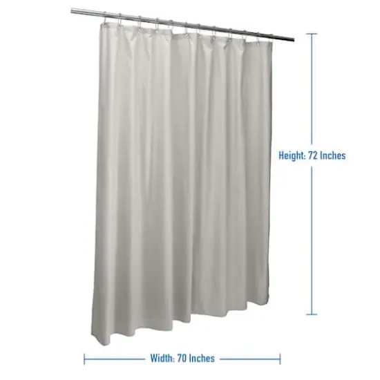 Bath Bliss Microfiber Soft Touch Dash Design Shower Curtain Liner Silver {4}
