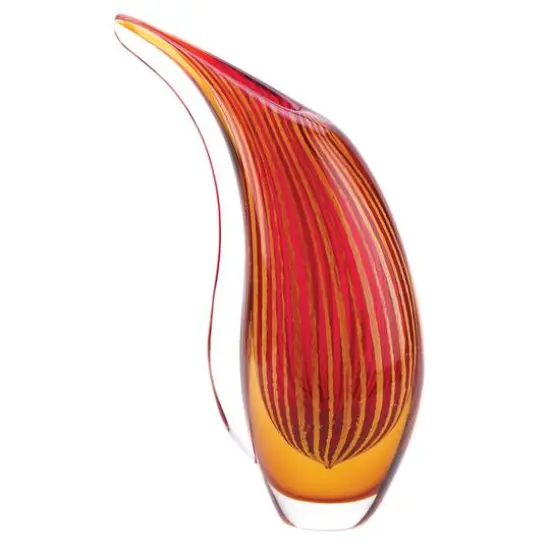 12" Crimson Sunset Art Glass Vase {1}