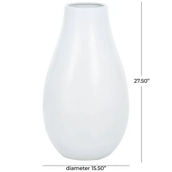27.5" Ceramic Minimalistic Floor Vase White {8}