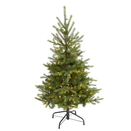 4ft. Pre-Lit North Carolina Spruce Artificial Christmas Tree, Clear LED Lights {1}