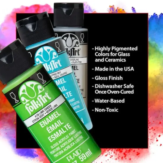 FolkArt&reg; Enamel Gloss Acrylic Craft Paint 16 Color Set {5}