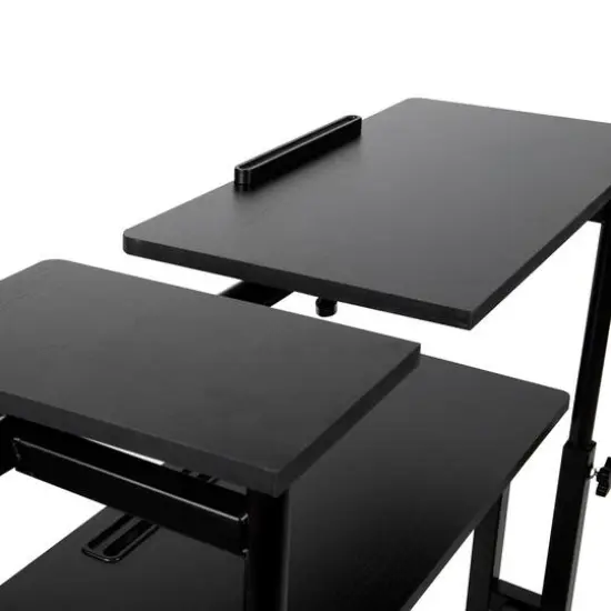 Mind Reader Black Mobile Sitting or Standing Desk {11}