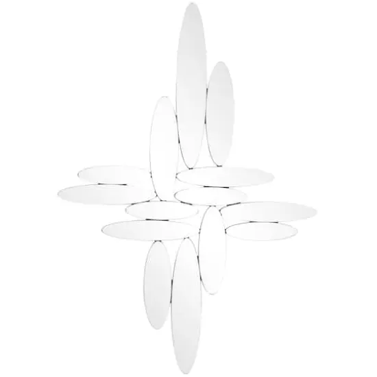 Silver Glass Frameless Wall Mirror 40" x 1" x 28" {4}