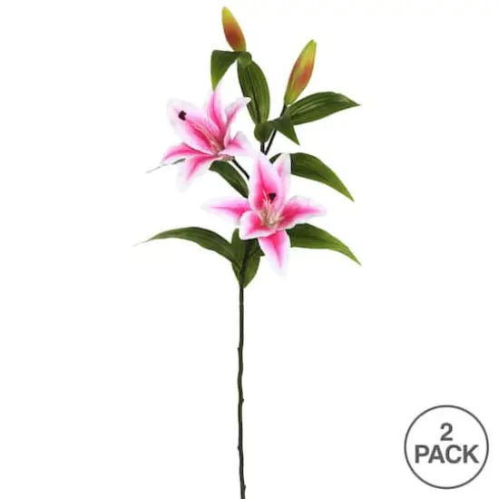 Real Touch&trade; Pink Tiger Lily Stem, 2ct. {1}