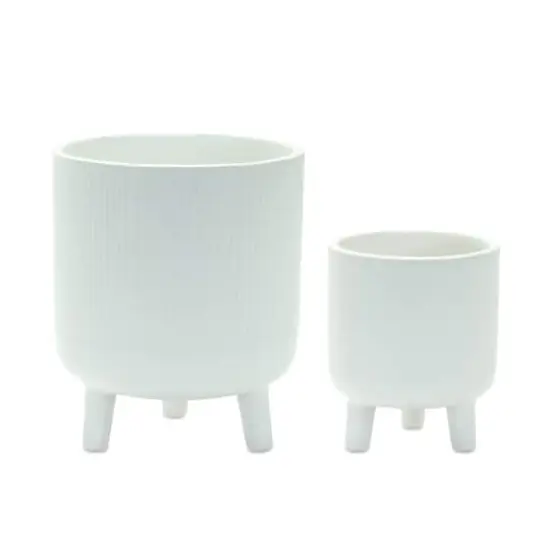 Decorative White Pot Set with Legs {1}