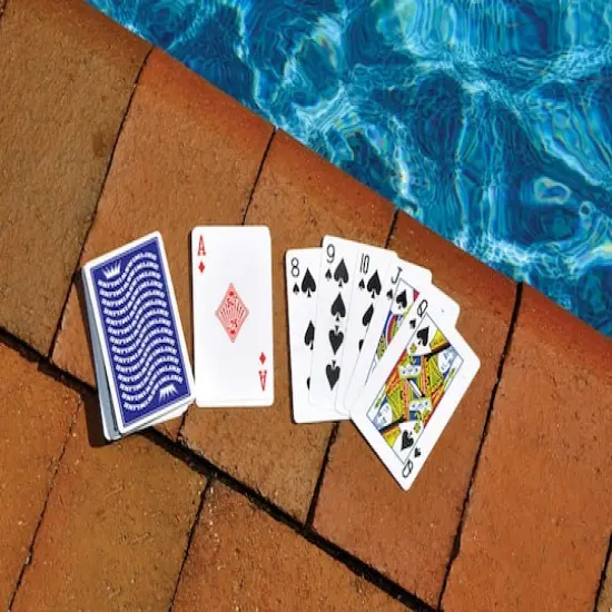Swim Central Blue Waterproof Swimming Pool Card Deck {3}