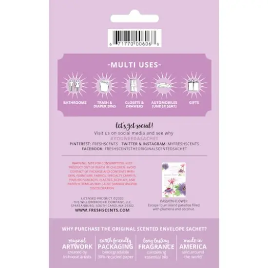 Willowbrook&reg; Fresh Scents&trade; Passion Flower Fragrance Sachets, 3ct. {3}