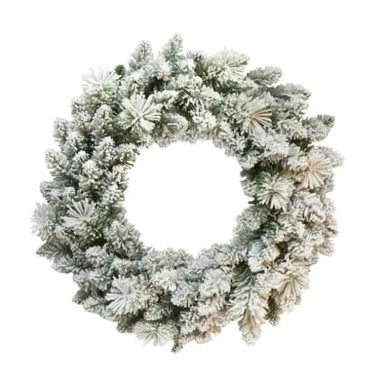 24" Flocked Spruce Wreath {1}