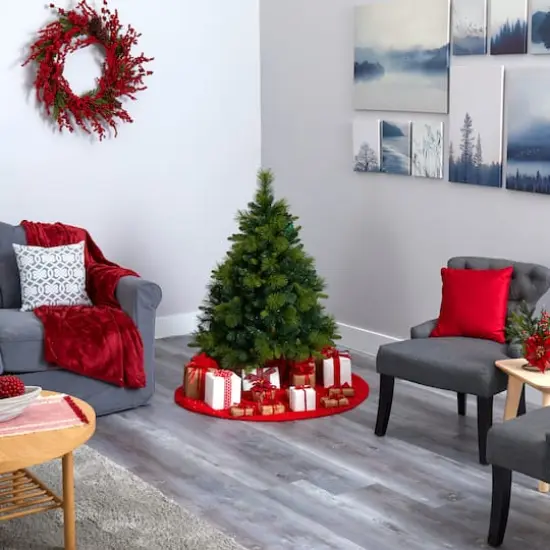 4ft. Pre-Lit North Carolina Mixed Pine Artificial Christmas Tree, Warm White LED Lights {6}
