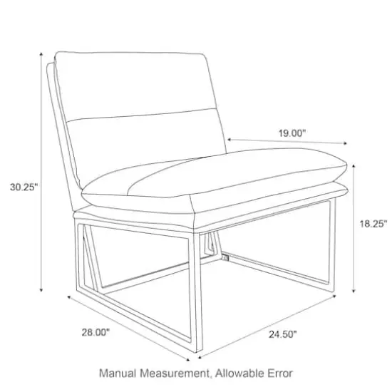 Glitzhome&reg; Modern Thick Leatherette Accent Chair Coffee {5}