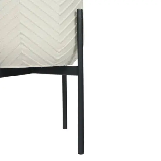 Hello Honey&reg; 22" White with Black Metal Planter and Stand, 2ct. {8}