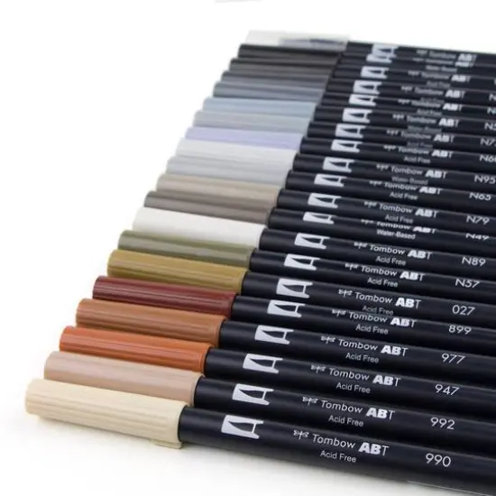 Tombow Dual Brush 20 Color Pen Set, Neutral {5}
