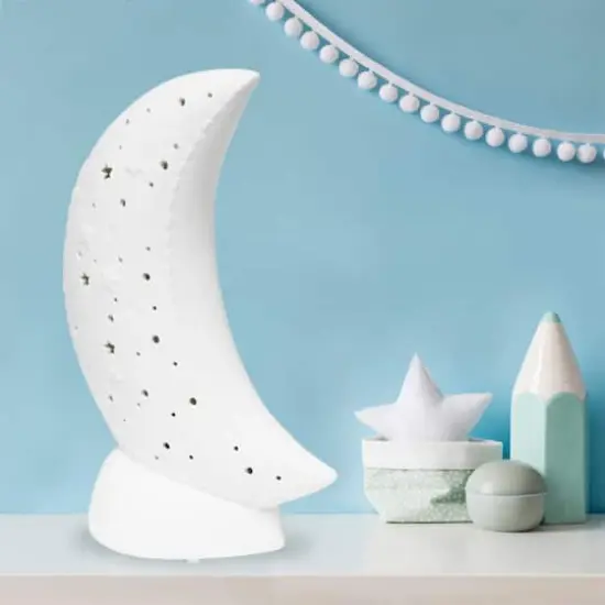 Simple Designs Porcelain Moon Shaped Table Lamp {5}