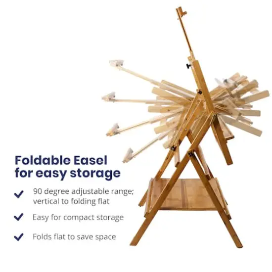 Pacific Arc Convertible Watercolor Bamboo Studio Easel with Storage Shelf {6}