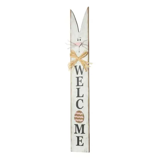 Glitzhome&reg; 42" Wooden Easter Bunny Porch Sign {6}