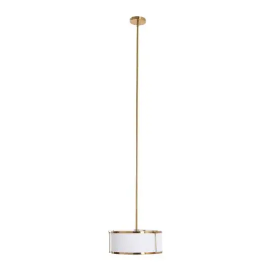 Hello Honey&reg; Robert Stevenson Lighting Harrison Metal Ceiling Light with Captured Linen Shade White/Brushed Brass {8}