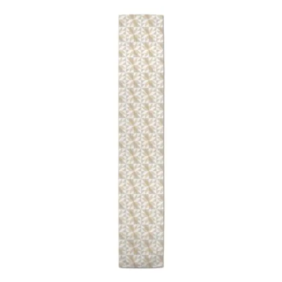 7.5ft. Neutral Barn Star Pattern Cotton Twill Table Runner {4}