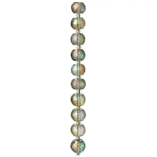 Aqua Faceted Rondelle Glass Beads, 10mm by Bead Landing&trade; {4}