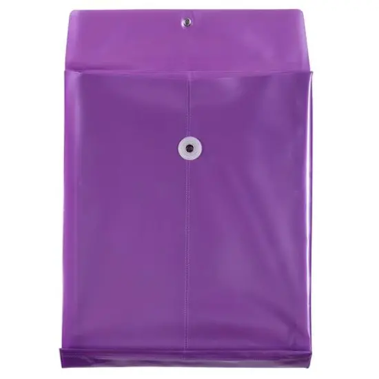 JAM Paper Purple Pearl Plastic Button & String Closure 9.75" x 11.75" Envelopes, 12ct. {3}