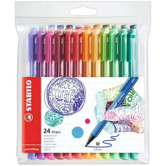 Stabilo&reg; PointMax 24 Color Writing Felt Pen Set {1}
