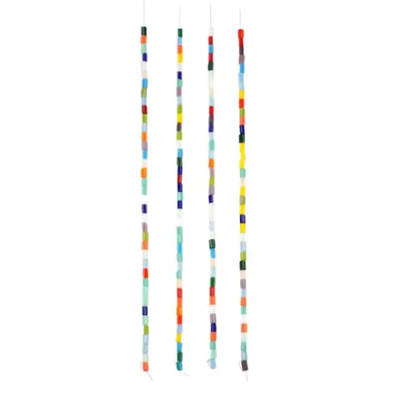 Multicolor Faceted Glass Tube Beads, 4mm by Bead Landing&trade; {4}