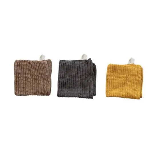 Hello Honey&reg; 10.5" Cotton Knit Dishcloth with Loop Set {1}